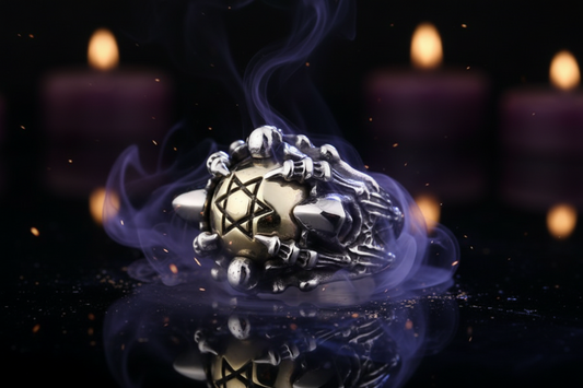 Retro Gothic Star and Skull Ring Jewelry Design Sorceress Sanctuary