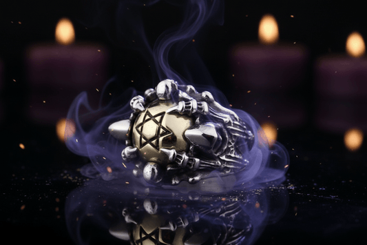 Retro Gothic Star and Skull Ring Jewelry Design Sorceress Sanctuary