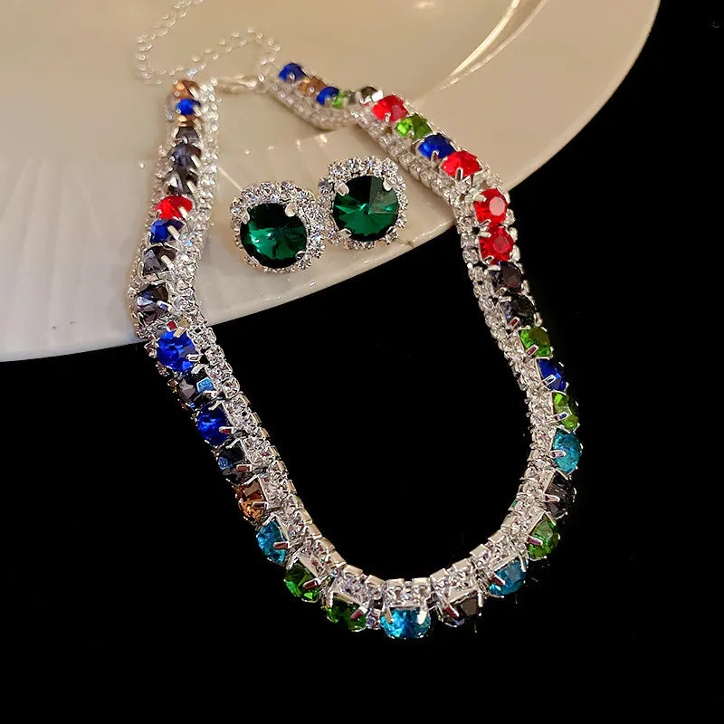Elegant Crystal Necklace & Earring Set Sorceress Sanctuary