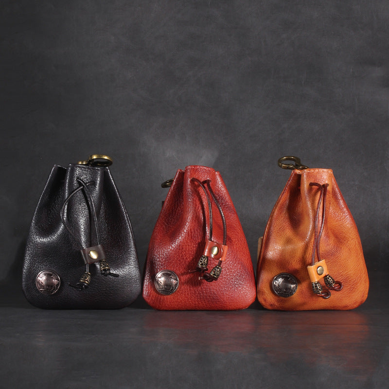 Antique Leather Coin Bag