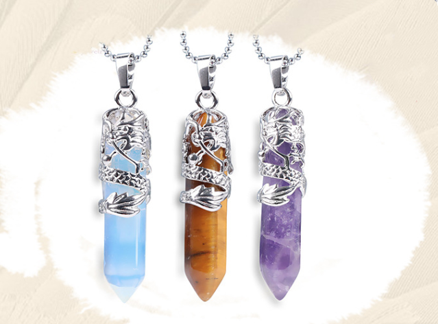 Stone Dragon Totem | Crystal Necklace