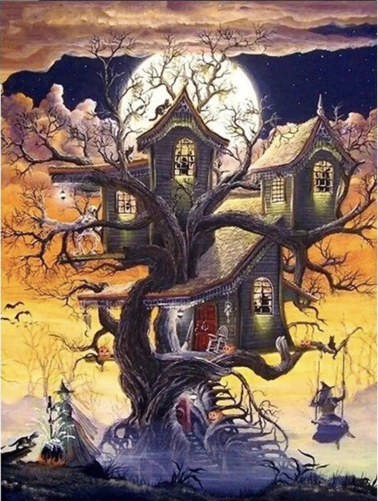 Diamond Painting Kit | Witch Treehouse Sorceress Sanctuary