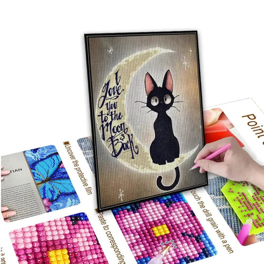 5D Crystal Moon Cat | DIY Gemstone Kit Sorceress Sanctuary