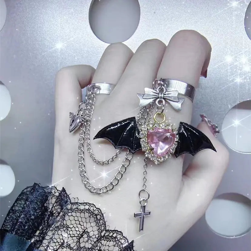 Devil Bat Wings | Double Chain Ring