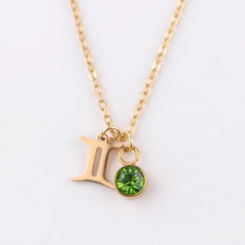 Zodiac Birthstone | Gold Necklace