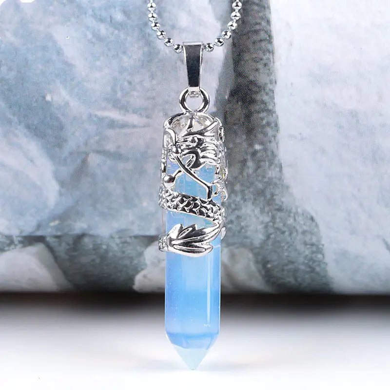 Stone Dragon Totem | Crystal Necklace
