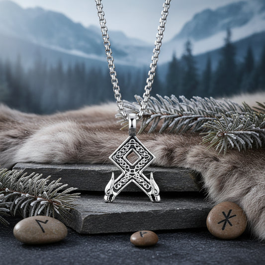 Norse Rune Wolf Necklace