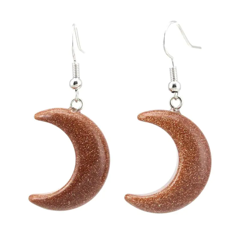Natural Stone Meniscus Earrings