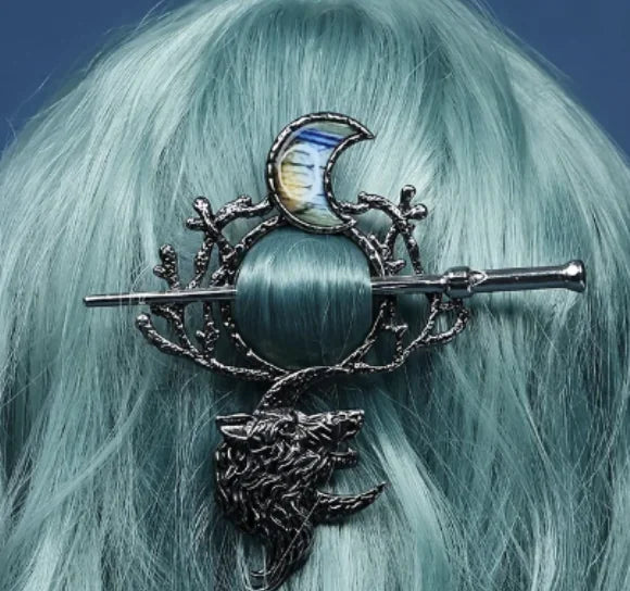 Wolf Moon Vintage Hair Pin Sorceress Sanctuary