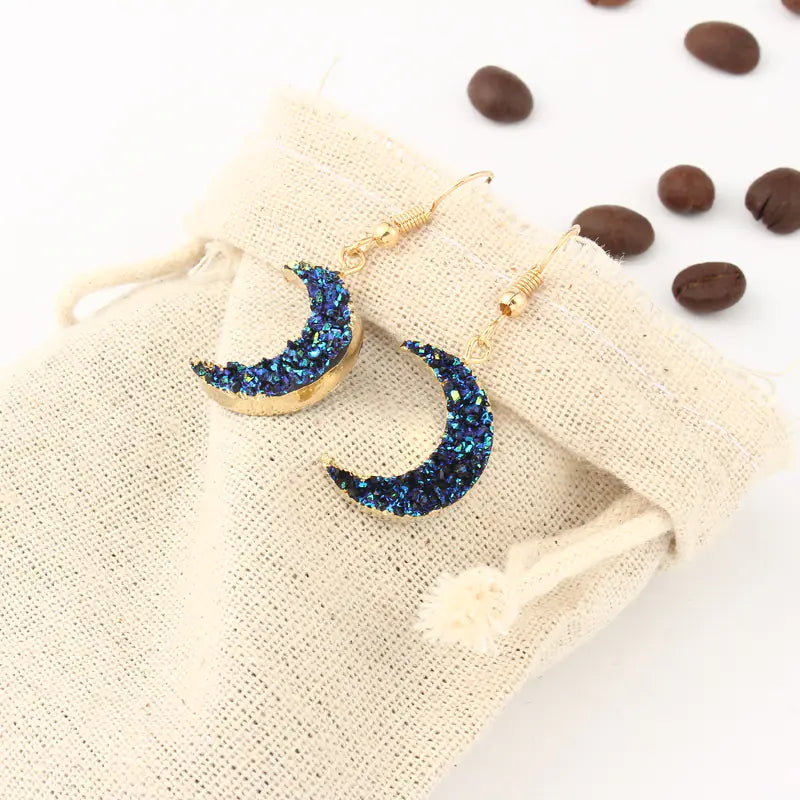 Enchanted Crescent Resin Earrings