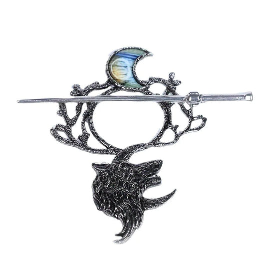 Wolf Moon Vintage Hair Pin Sorceress Sanctuary