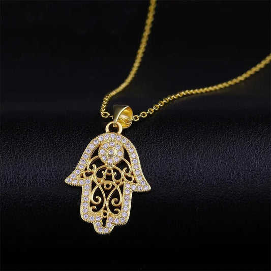 Crystal Hand Protection Necklace Sorceress Sanctuary