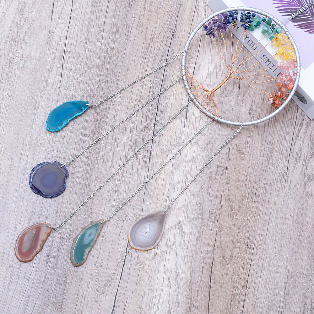 Polished Tree of Life Gemstone Dreamcatcher Sorceress Sanctuary