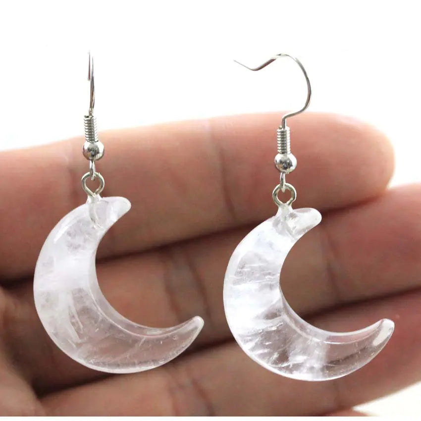 Natural Stone Meniscus Earrings