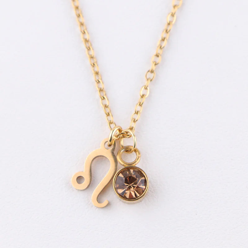 Zodiac Birthstone | Gold Necklace