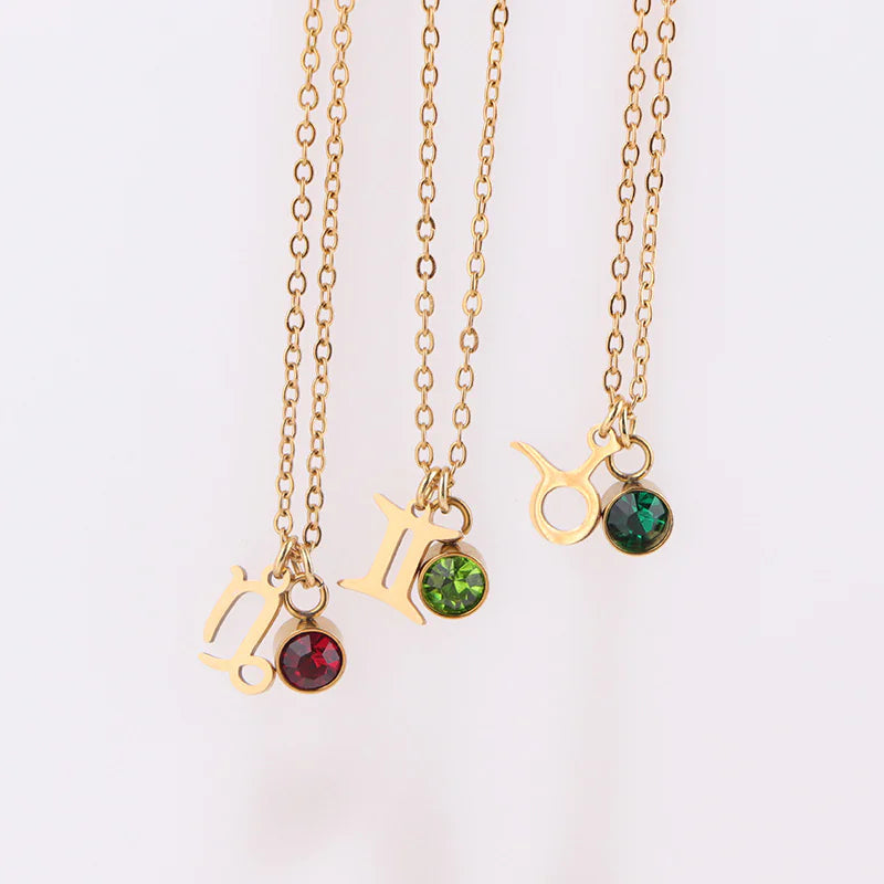 Zodiac Birthstone | Gold Necklace