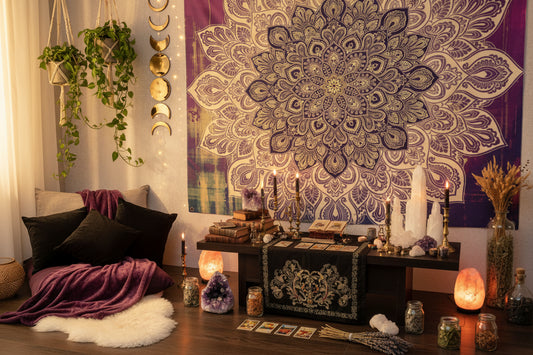 Magenta Mandala Tapestry
