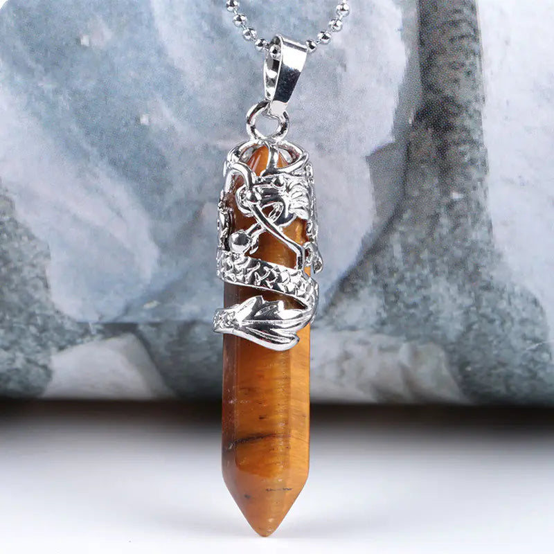 Stone Dragon Totem | Crystal Necklace