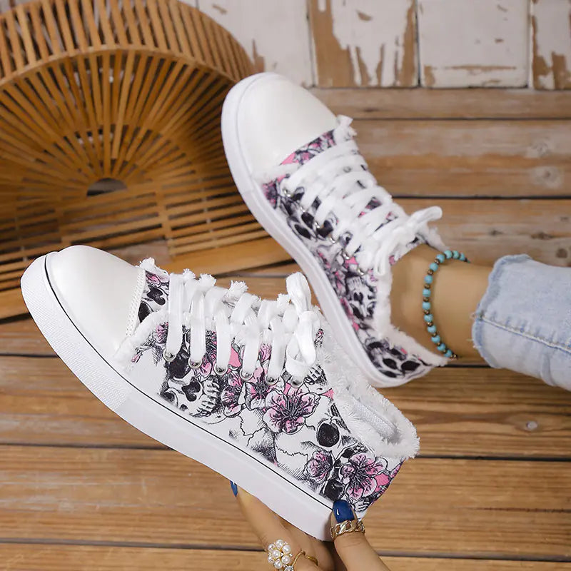 Witchy Skull Graffiti Shoes