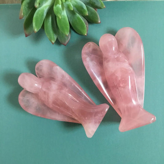 Natural Rose Quartz Angel Sorceress Sanctuary