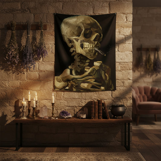 Smoking Skeleton Tapestry