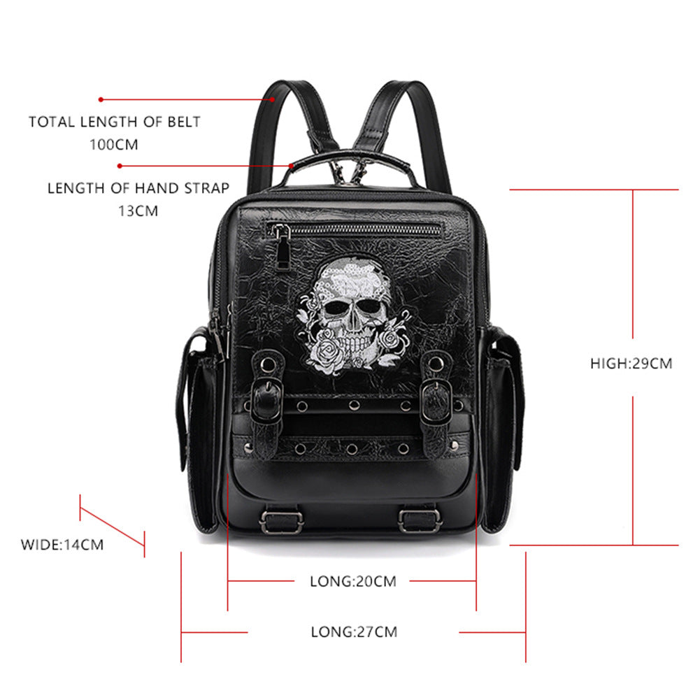 Skull Head Embroidered | Shoulder Bag Sorceress Sanctuary