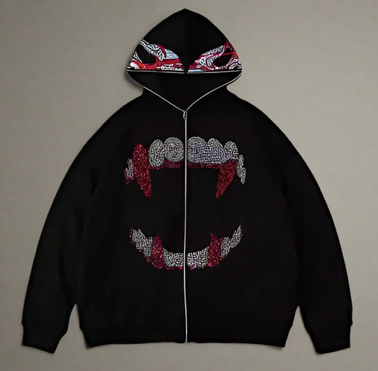 Gothic Grunge Zip-Up Hoodie Sorceress Sanctuary