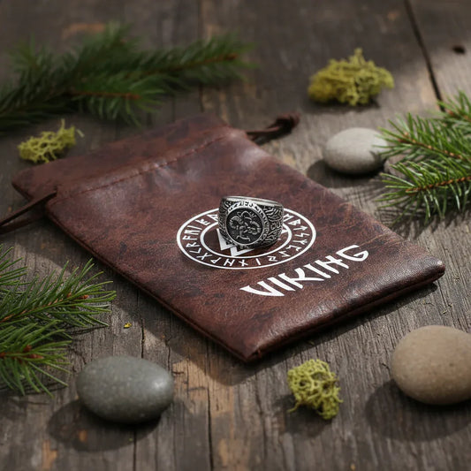 Vintage Viking Dragon Rune Ring - Men's Titanium Steel Sorceress Sanctuary