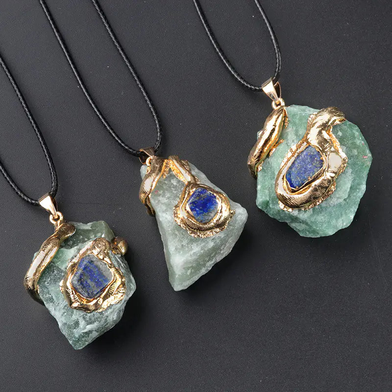 Gilded Crystal Stone Necklace