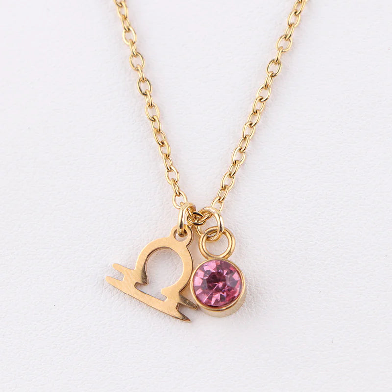 Zodiac Birthstone | Gold Necklace