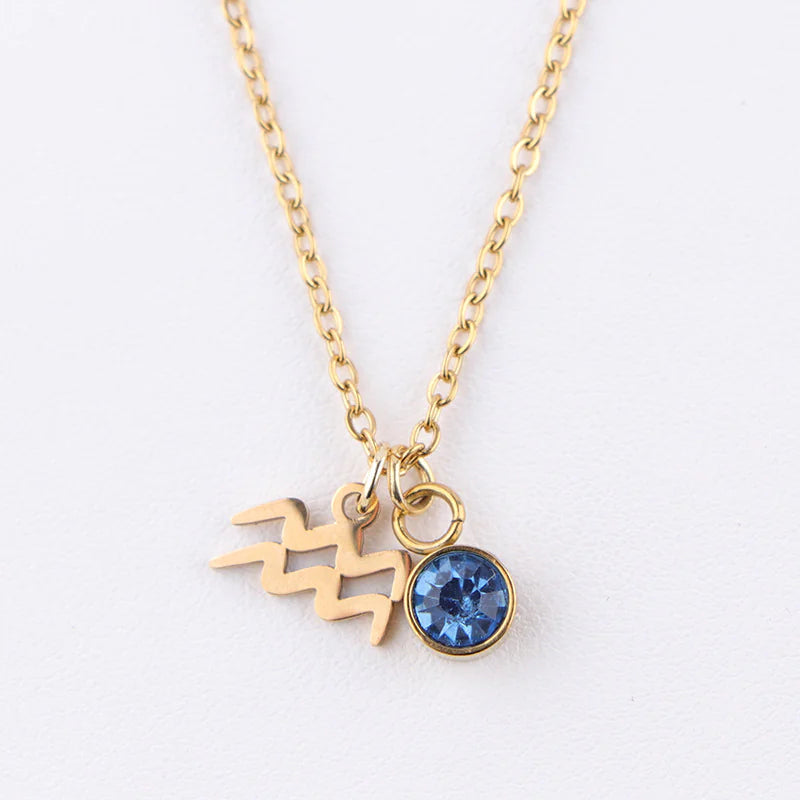 Zodiac Birthstone | Gold Necklace