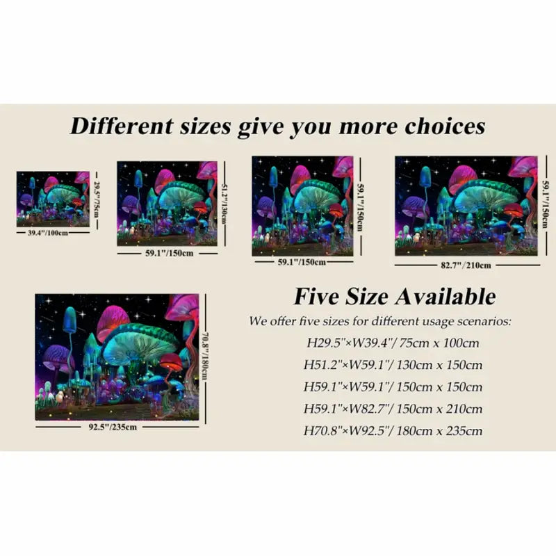 Mushroom Wall Tapestry Sorceress Sanctuary