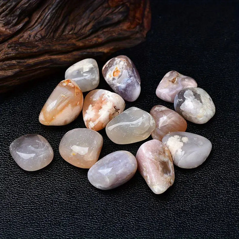 Collection of multicolored stones on a dark surface