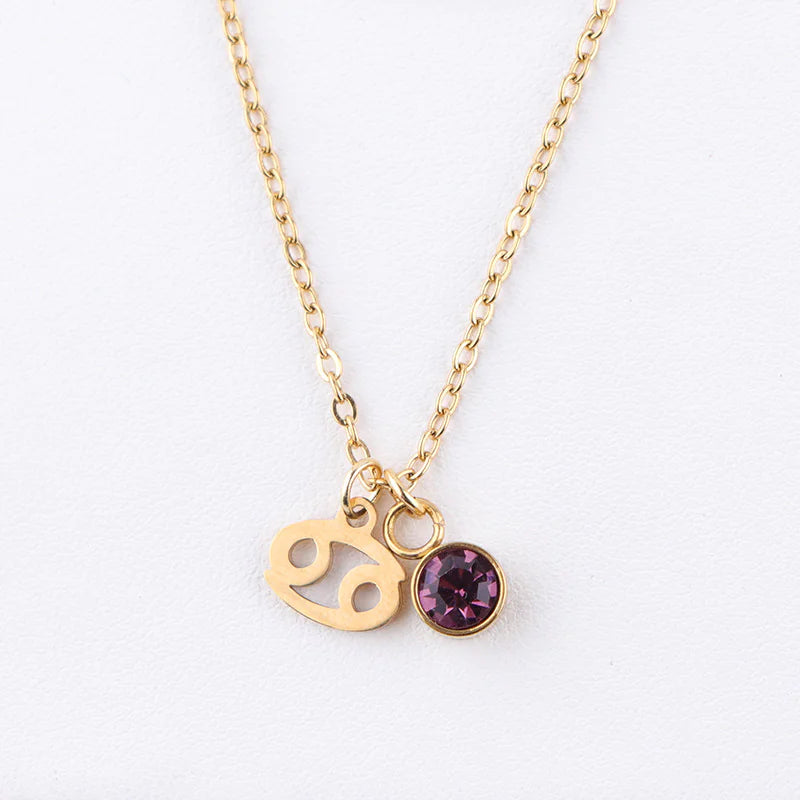 Zodiac Birthstone | Gold Necklace
