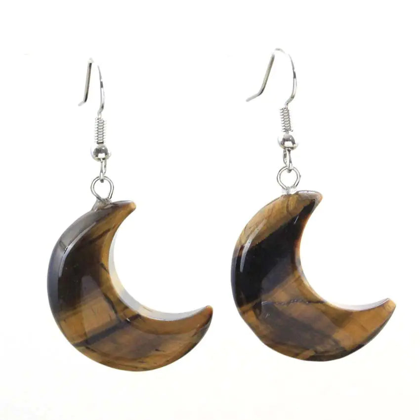 Natural Stone Meniscus Earrings