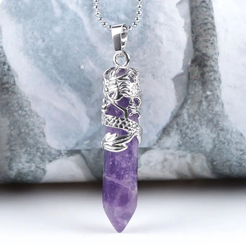 Stone Dragon Totem | Crystal Necklace