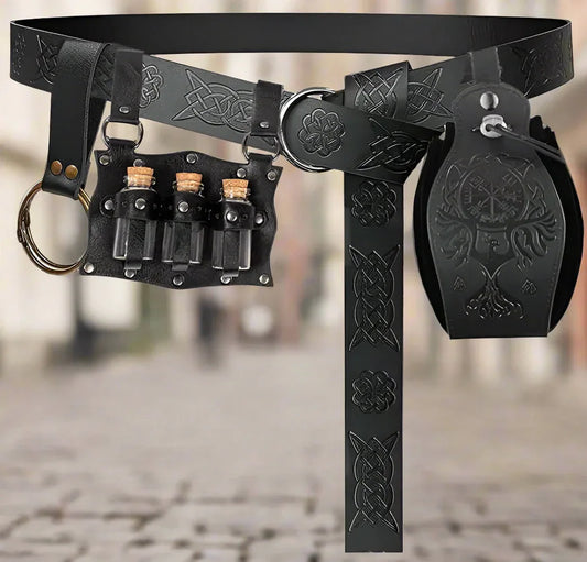 4 Pcs Witch Belt, Pouch & Potion Bottle - Sorceress Sanctuary