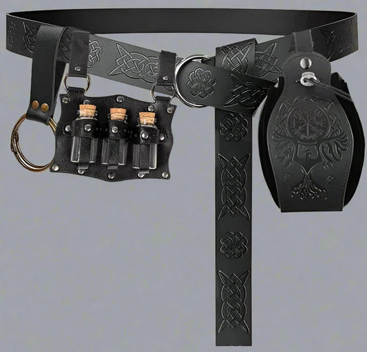 4 Pcs Witch Belt, Pouch & Potion Bottle - Sorceress Sanctuary