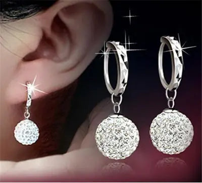 Crystal Ball Pendant Earrings
