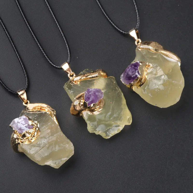 Gilded Crystal Stone Necklace