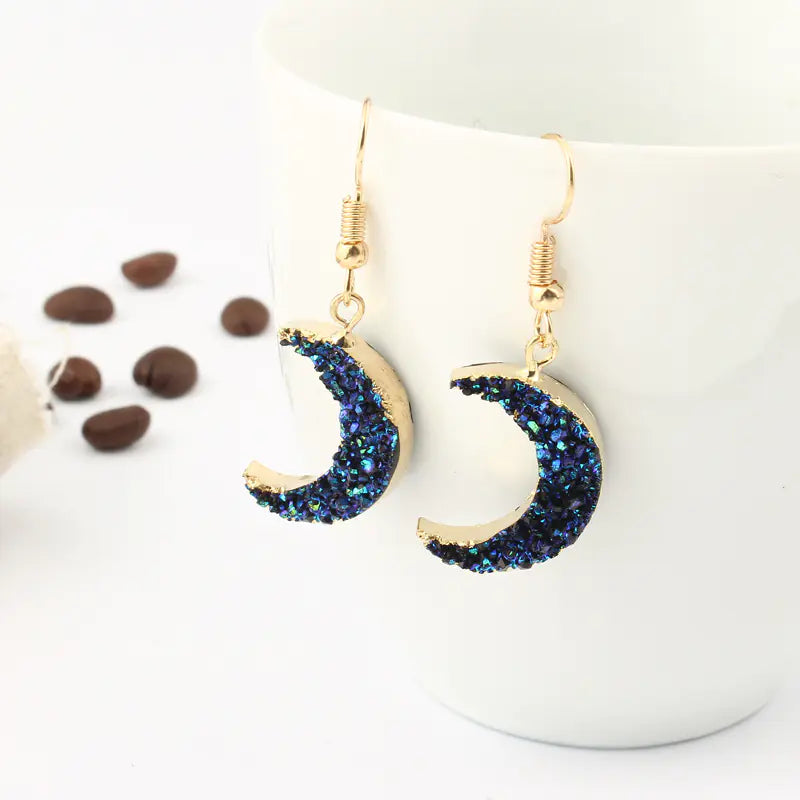 Enchanted Crescent Resin Earrings