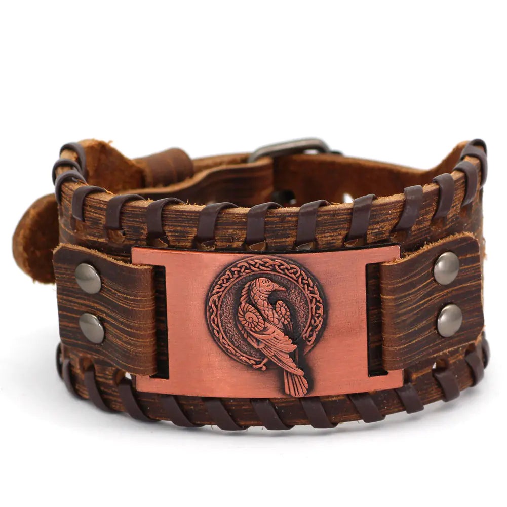 Retro Nordic Bracelet | Viking Cowhide Totem Sorceress Sanctuary