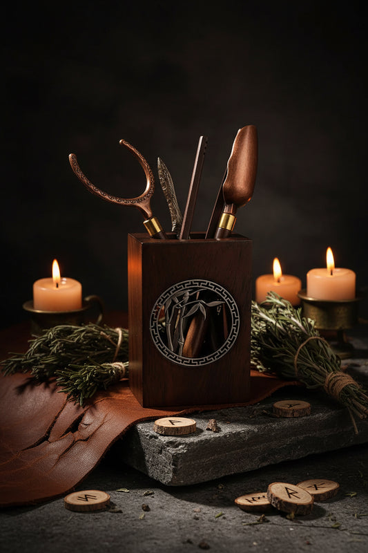 Ebony Tea Ceremony Set with Bamboo Tea Equipment Sorceress Sanctuary