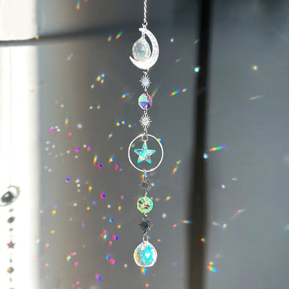 2023 Modern Minimalist Star and Moon Crystal Wind Chime