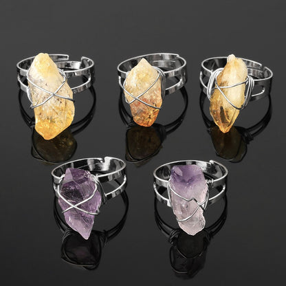 Natural Stone Crystal Ring