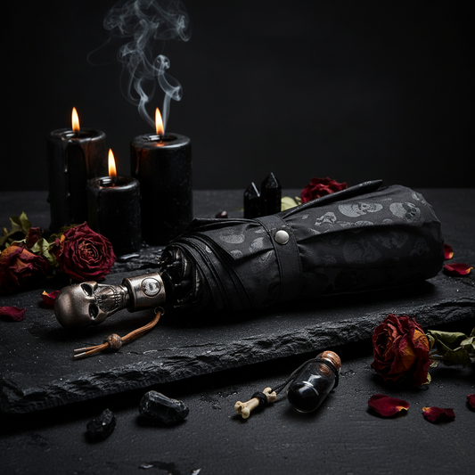 Folding Umbrella with Skull Design Sorceress Sanctuary