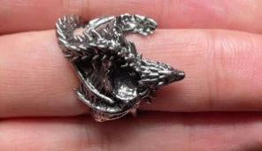 Silver Ice Dragon Bead Bracelet