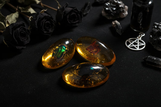 Glow Amber Insect Pendant