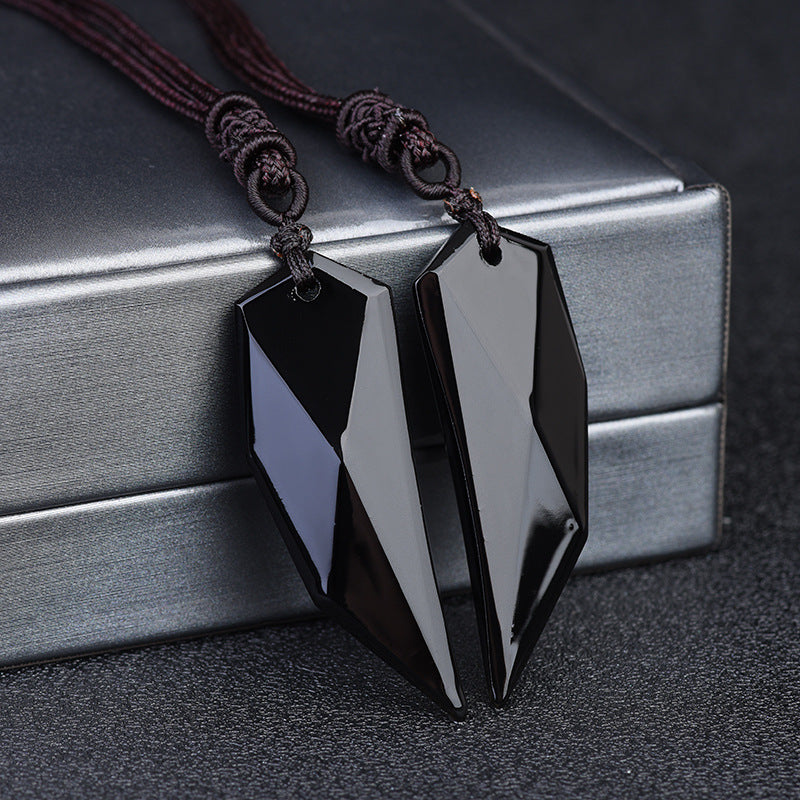 Obsidian Wolf Tooth Pendant