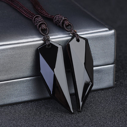 Obsidian Wolf Tooth Pendant